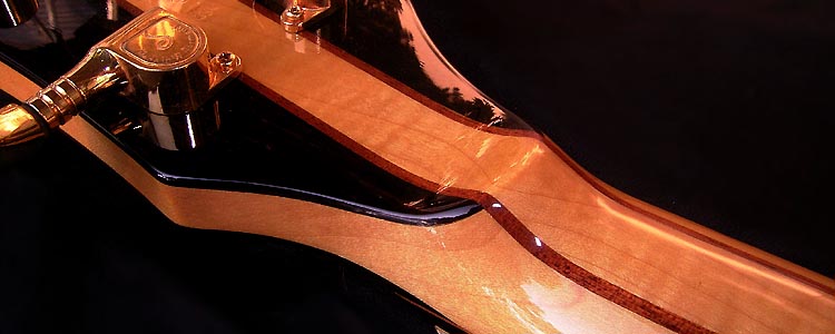 Africa Series | AF-II Long Scale, back side headstock veneer detail