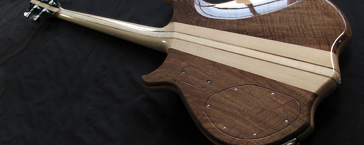 Africa-II 4 strings | Deluxe version flamed walnut (back view)