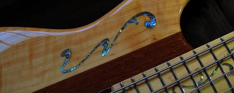 The Stage-II Bass | Paua mother-of-pearl inlay work